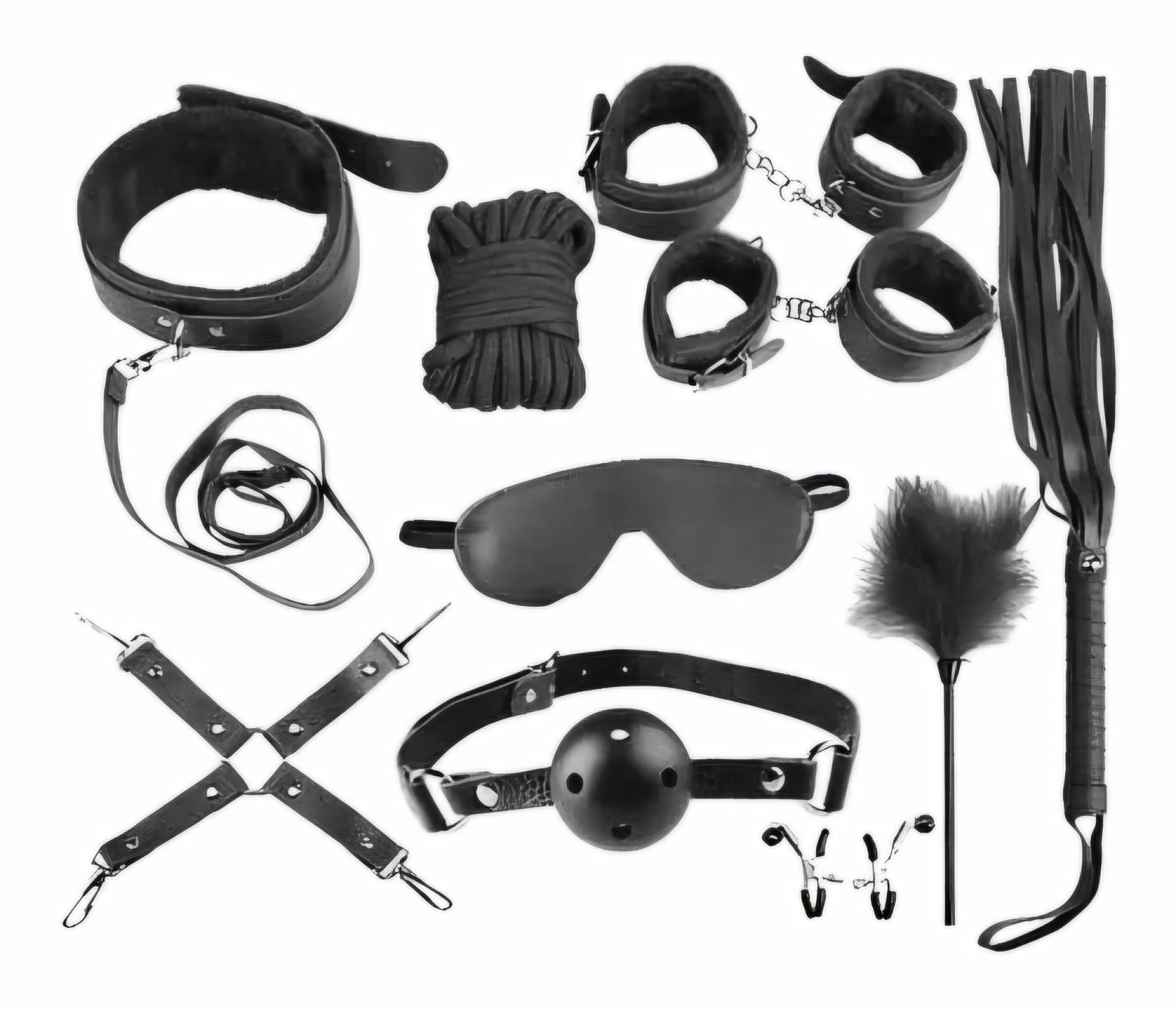 kit bdsm set 10 piezas negro